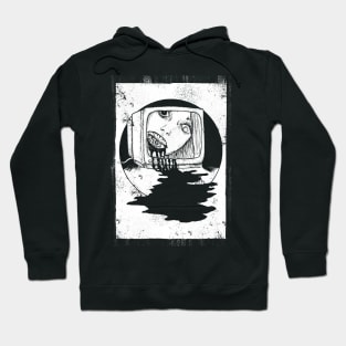 TV Set (White print) Hoodie